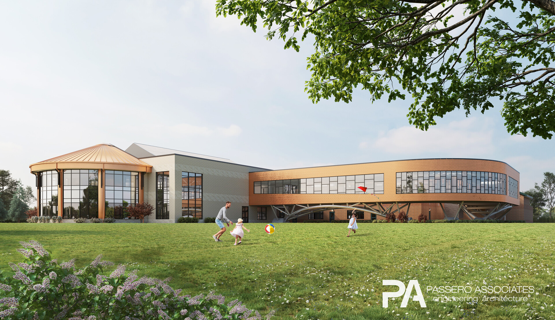 Greece Community Center Exterior Rendering by Passero Architects