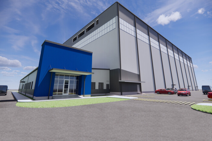 Rendering of Dayton OH International Airport Signet Hangar #1 for which Passero provided Aviation Architecture Services