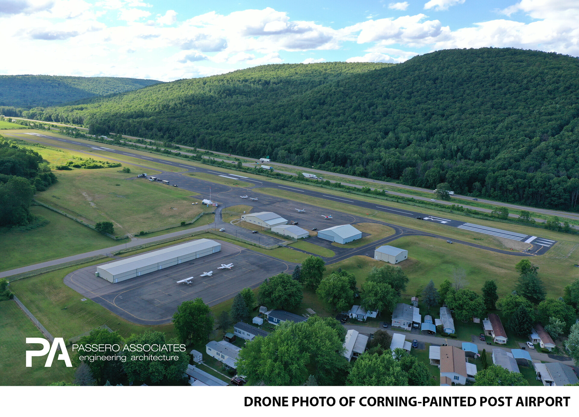 drone photo of corning-painted post airport