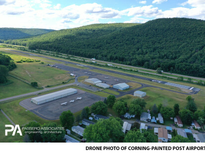 drone photo of corning-painted post airport