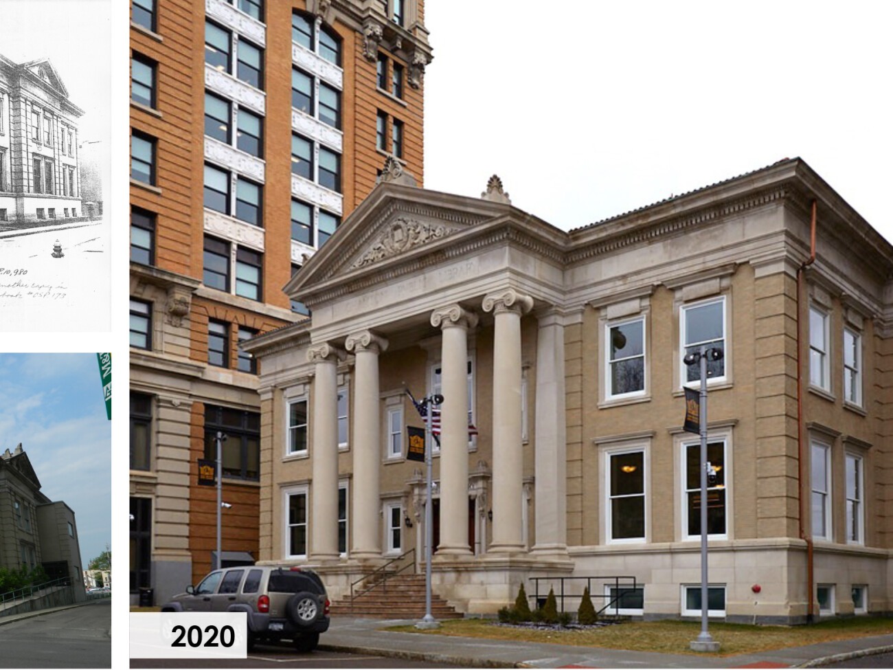 Restoration of the former Binghamton Carnegie Library is a critical investment in the revitalization of the City’s downtown. To honor the historic nature of the building, the primary facades were restored, and a harmonizing addition was built in the rear of the building. 