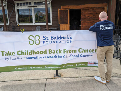 Justin Rabjohn at St. Baldrick's Event